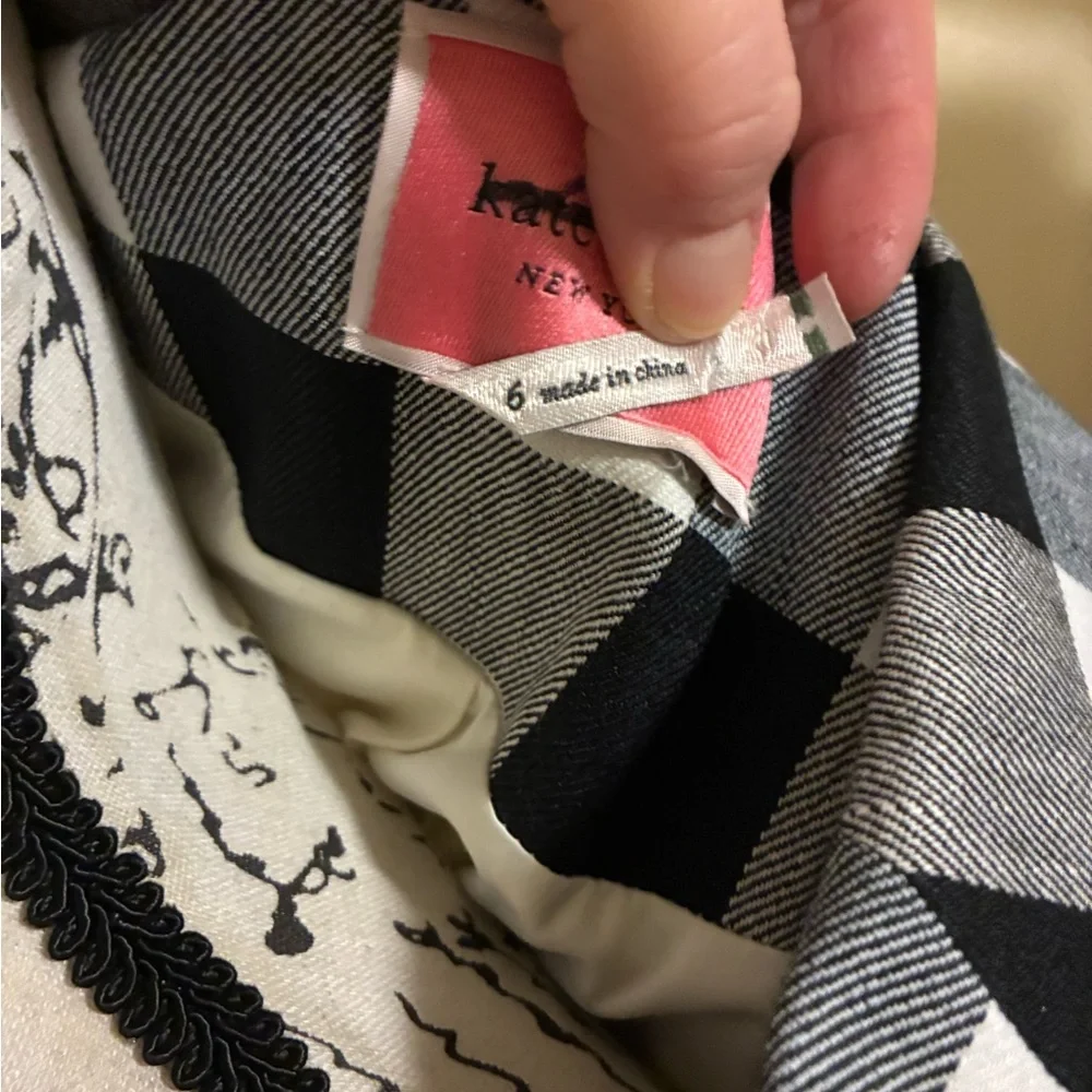NWOT Kate spade Checked Double-Breasted Blazer Jacket - Black & White size 6
